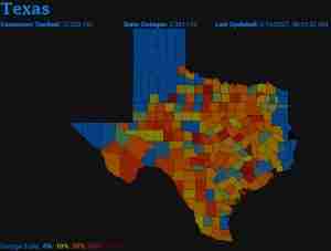 Texas outage map during Feb 2021 winter storm